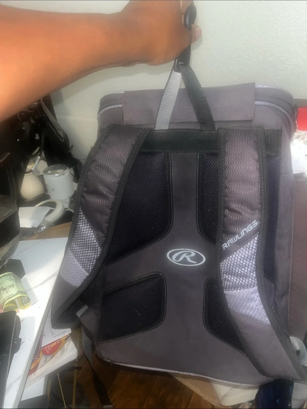 Rawlings Men's Equipment Charcoal and Black Backpack with Padded Back